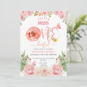 Bloemen Thema Meisje Eerste Verjaardag Kaart (Staand voorkant)