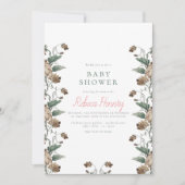 Bloemen thema modern baby shower kaart (Voorkant)