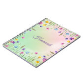 Bloemen thema notitieboek met naam (Linkerzijde)