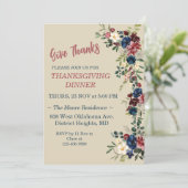 Bloemen Thema Thanksgiving Diner Aangepast Kaart (Staand voorkant)