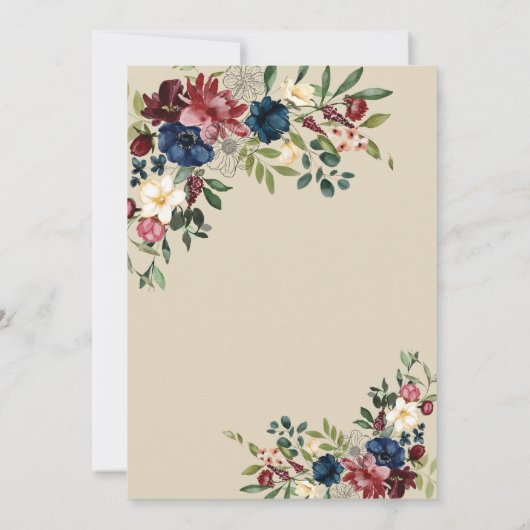 Bloemen Thema Thanksgiving Diner Aangepast Kaart (Achterkant)