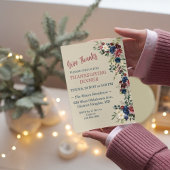 Bloemen Thema Thanksgiving Diner Aangepast Kaart