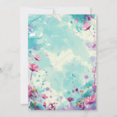 Bloemen Thema Verjaardagsfeest Kaart (Achterkant)