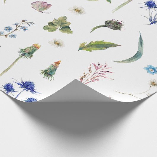 Bloemen Thistle Dragonfly Design Cadeaupapier (Hoek)