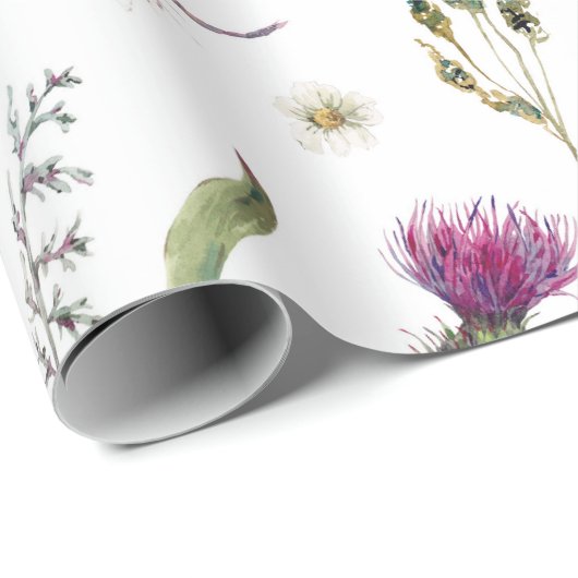  Bloemen Thistle Dragonfly Design Cadeaupapier (Rol Hoek)