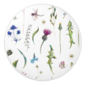  Bloemen Thistle Dragonfly Design Keramische Knop (Voorkant)