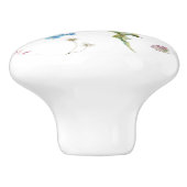 Bloemen Thistle Dragonfly Design Keramische Knop (Zijkant)