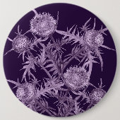 bloemen THISTLE violet bloempatroon Ronde Button 6,0 Cm (Voorkant)