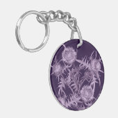 bloemen THISTLE violet bloempatroon Sleutelhanger (Voorkant Links)