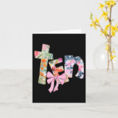 Bloemen Tien 10 Jaar Oude Coquette Bow 10e Verjaar Kaart (Gele Bloem)