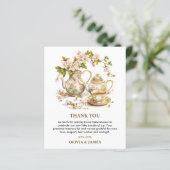 Bloemen Tijd voor Thee Baby shower Bedankt Card (Staand voorkant)