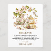 Bloemen Tijd voor Thee Baby shower Bedankt Card (Voorkant)