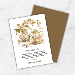 Bloemen Tijd voor Thee Baby shower Bedankt Card