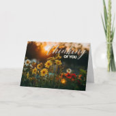 Bloemen tijdens Gouden Uur Denken aan U Kaart (Voorkant)