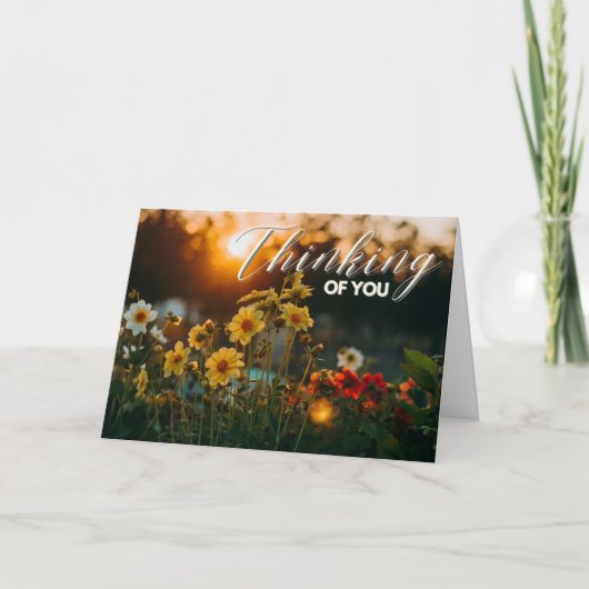 Bloemen tijdens Gouden Uur Denken aan U Kaart (Voorkant)