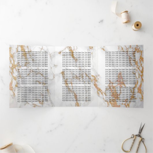 Bloemen Trendy Goud Marmeren Brochure Drieluik Kaart (Binnen)