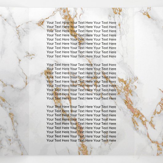 Bloemen Trendy Goud Marmeren Brochure Drieluik Kaart (Binnenkant midden)