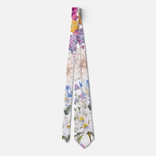 Bloemen trendy stropdas (Achterkant)