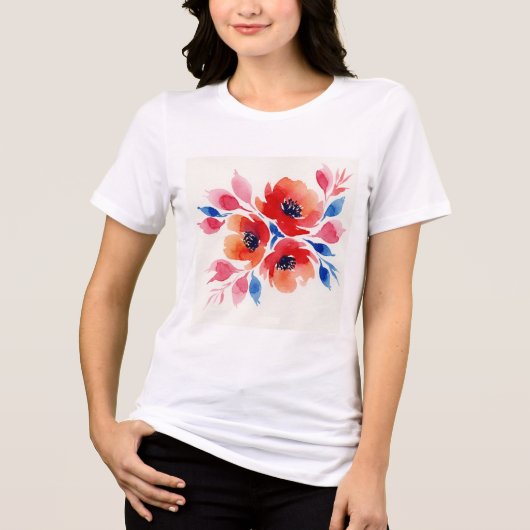 Bloemen Tri-Blend Shirt (Voorkant)