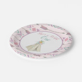 Bloemen Tribal Teepee Wild Een 1e Verjaardag Papieren Bordje (Gekanteld)