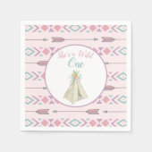 Bloemen Tribal Teepee Wild Een 1e Verjaardag Servet (Voorkant)