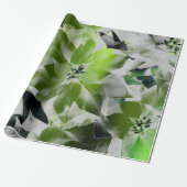 Bloemen Tropisch groen groen Minimale VIP Cadeaupapier (Uitgerold)