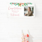 Bloemen Tropisch Pensioen Foto Script Gefeliciteer Spandoek (Insitu)