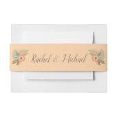 Bloemen Tropisch van de perzik en van het Uitnodigingen Wikkel (Voorkant Voorbeeld)