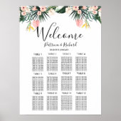 Bloemen Tropische Bestemming Bruiloft Zitkaarten Poster (Voorkant)