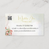 Bloemen Tropische Botanische Moderne QR Code Visitekaartje (Achterkant)