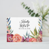 Bloemen Tropische Bourgogne & Blush RSVP 3 Maaltij (Staand voorkant)