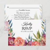 Bloemen Tropische Bourgogne & Blush RSVP 3 Maaltij (Voorkant / Achterkant)