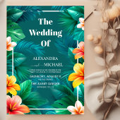 Bloemen Tropische bruiloft Kaart