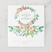 Bloemen Tropische bruiloft Plaatskaartje (Buitenkant ongevouwen)