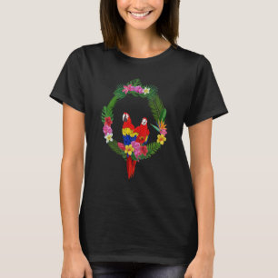Bloemen Tropische Vogel Jungle Dier Bloem Macaw P T-shirt
