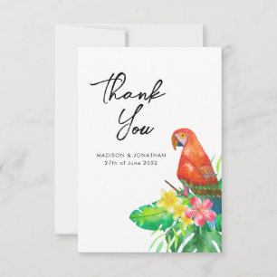 Bloemen Tropische Vogel van het Paradijs Bericht B Bedankkaart