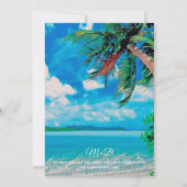 Bloemen Tropische zomer Palm Beach bruiloft Kaart (Achterkant)