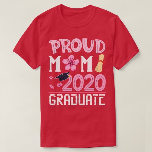 Bloemen Trots Moeder 2020 Afstuderen Zoon Dochter  T-shirt (Design voorkant)