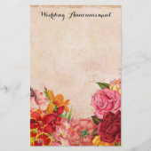 Bloemen Trouwaankondiging Scrapbook Briefpapier (Voorkant)