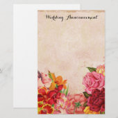 Bloemen Trouwaankondiging Scrapbook Briefpapier (Voorkant / Achterkant)