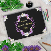 Bloemen Trouwbloemen Waterverf Goud Custom Gastenboek