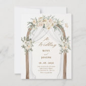 Bloemen trouwboog waterverf kaart (Voorkant)