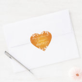 Bloemen Trouwdatum Exotische Blooms Sinaasappel Hart Sticker (Envelop)