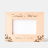 Bloemen Trouwdatum Namen Gegraveerd Houten Frame (Voorkant)