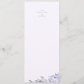Bloemen Trouwdiner Menu (Achterkant)