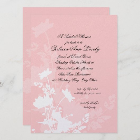 Bloemen Trouwdouche Kaart (Voorkant / Achterkant)