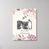 Bloemen Trouwfoto aangepaste tekst Canvas Afdruk (Voorkant)