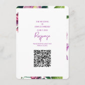 Bloemen Trouwfoto & QR-code Informatiekaartje (Achterkant)
