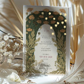  Bloemen Trouwgoud Folie Uitnodiging
