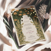 Bloemen Trouwgoud Folie Uitnodiging